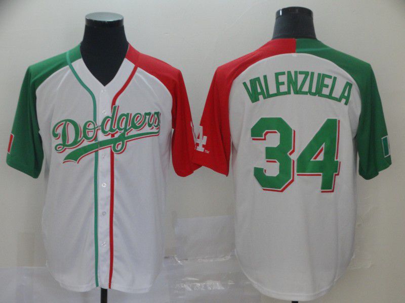 Men Los Angeles Dodgers #34 Valenzuela White Game MLB Jerseys->los angeles dodgers->MLB Jersey
